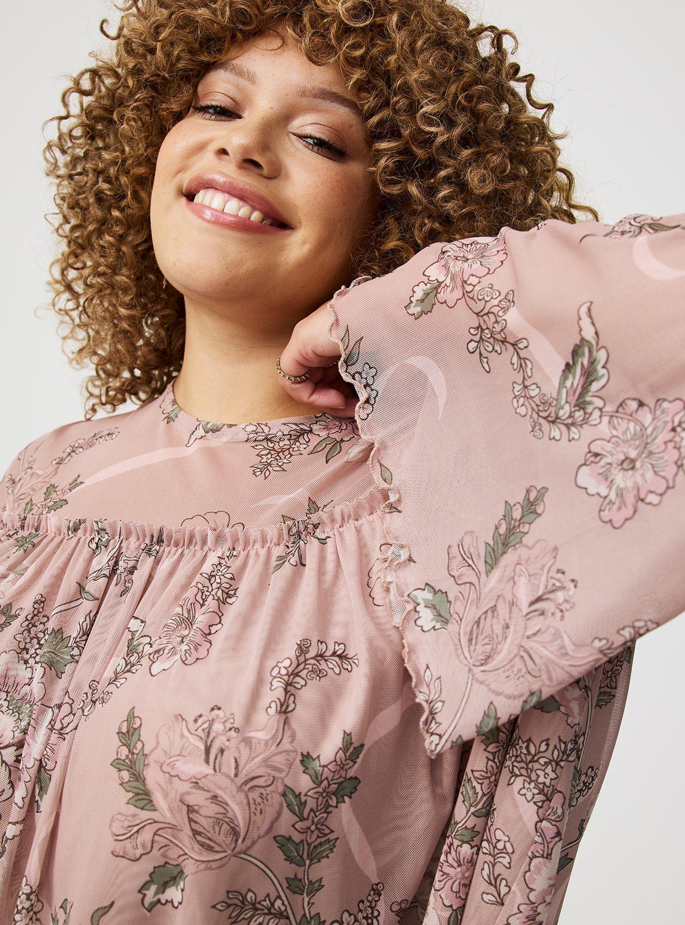 Flowy Stretch Mesh Top