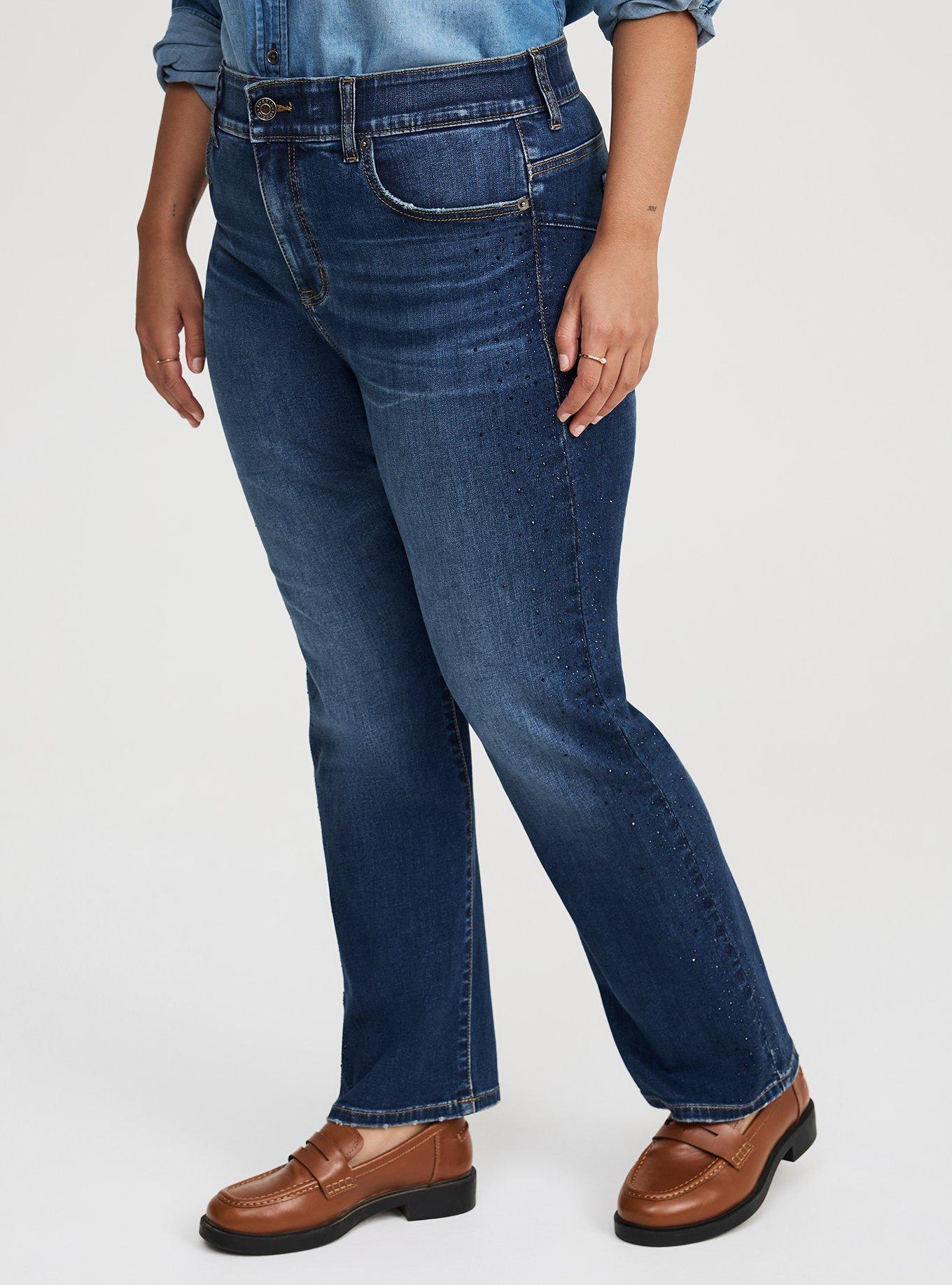 Bombshell High-Rise Rhinestones Straight Jean