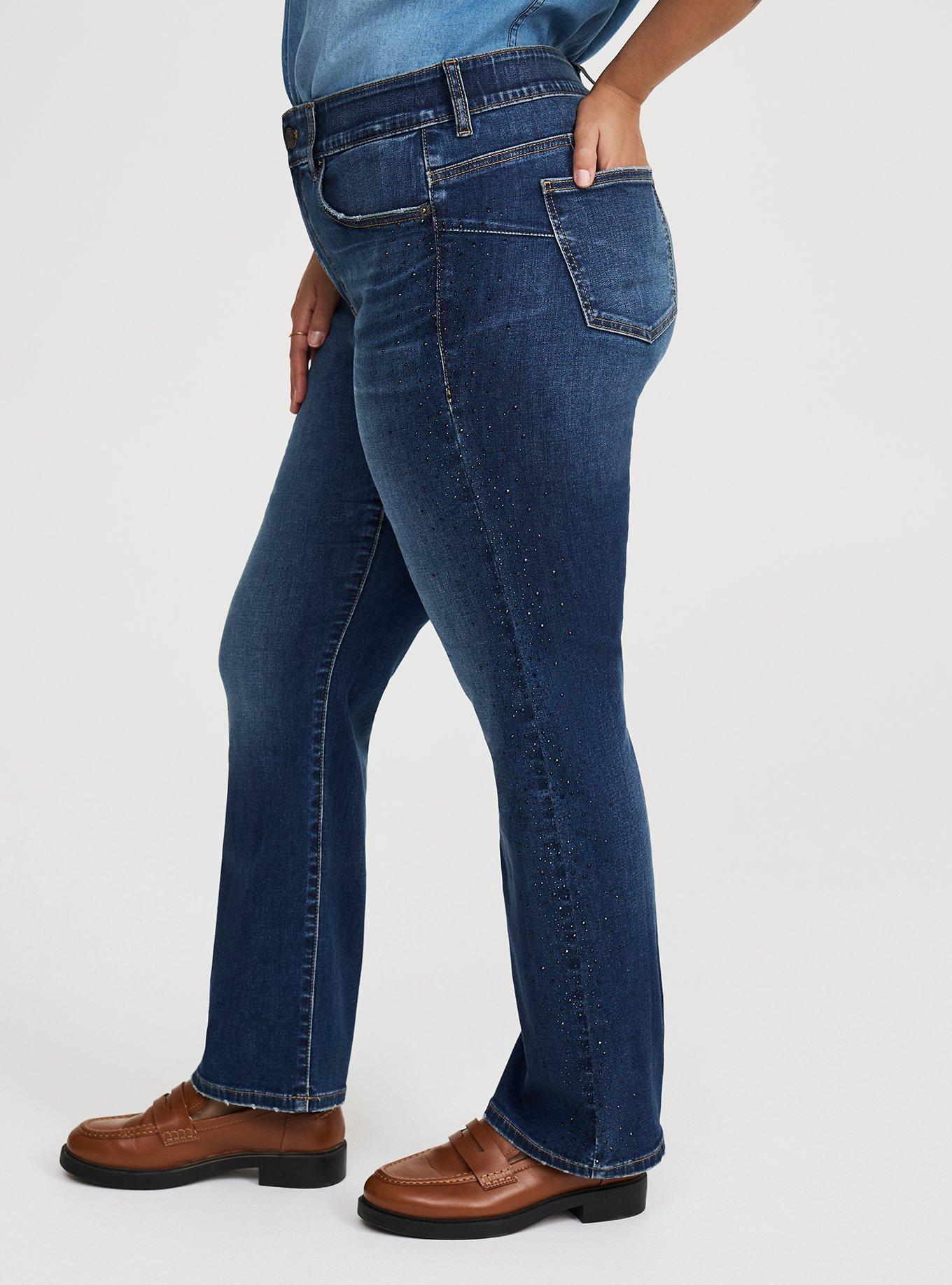 Bombshell High-Rise Rhinestones Straight Jean