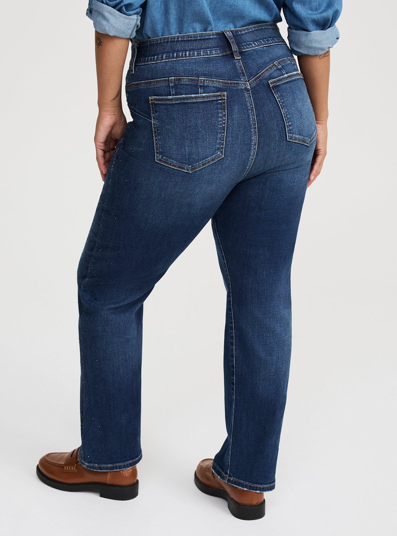 Bombshell High-Rise Rhinestones Straight Jean