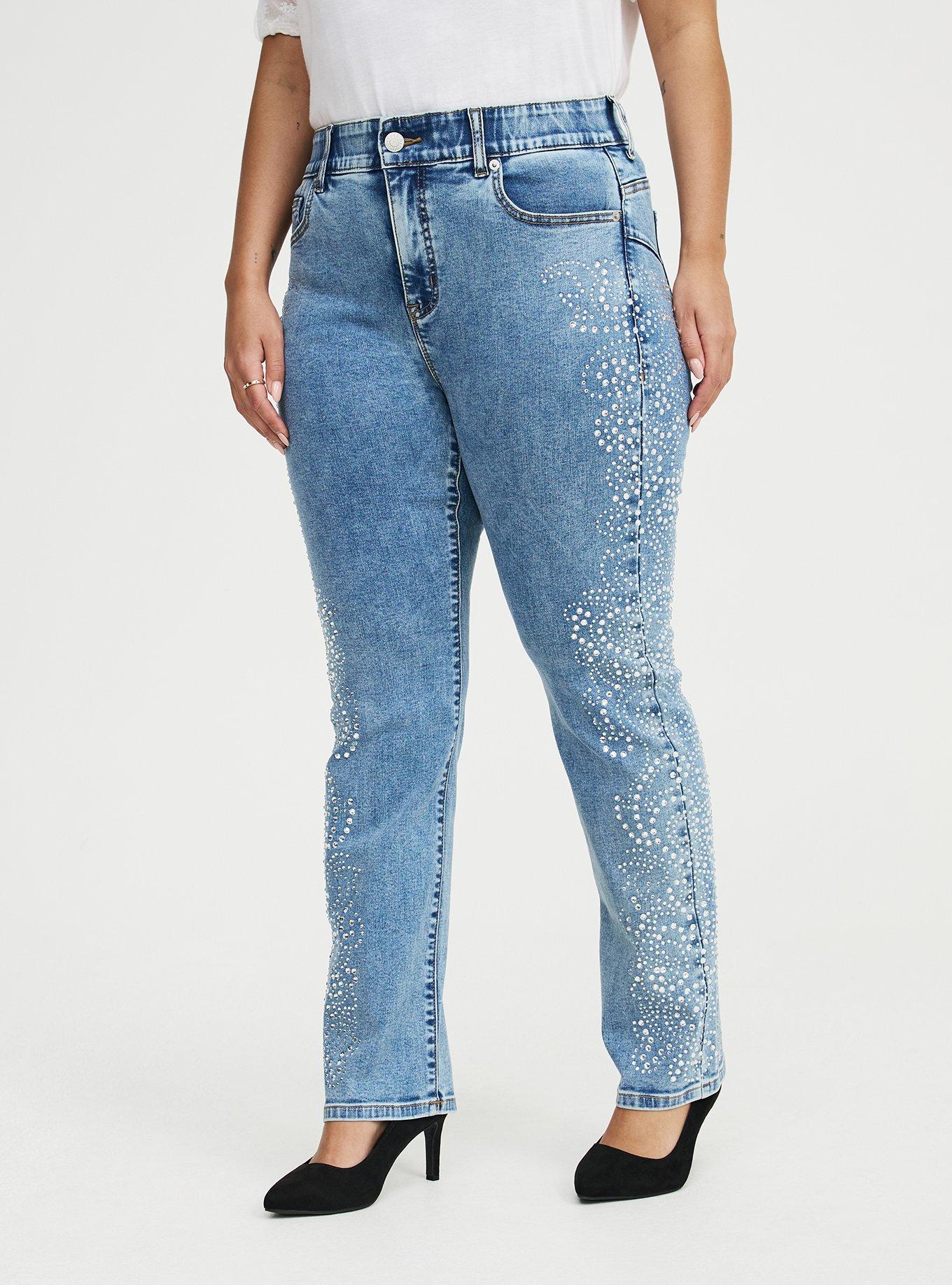 Bombshell High-Rise Rhinestones Straight Jean, STAR SPANGLED, alternate