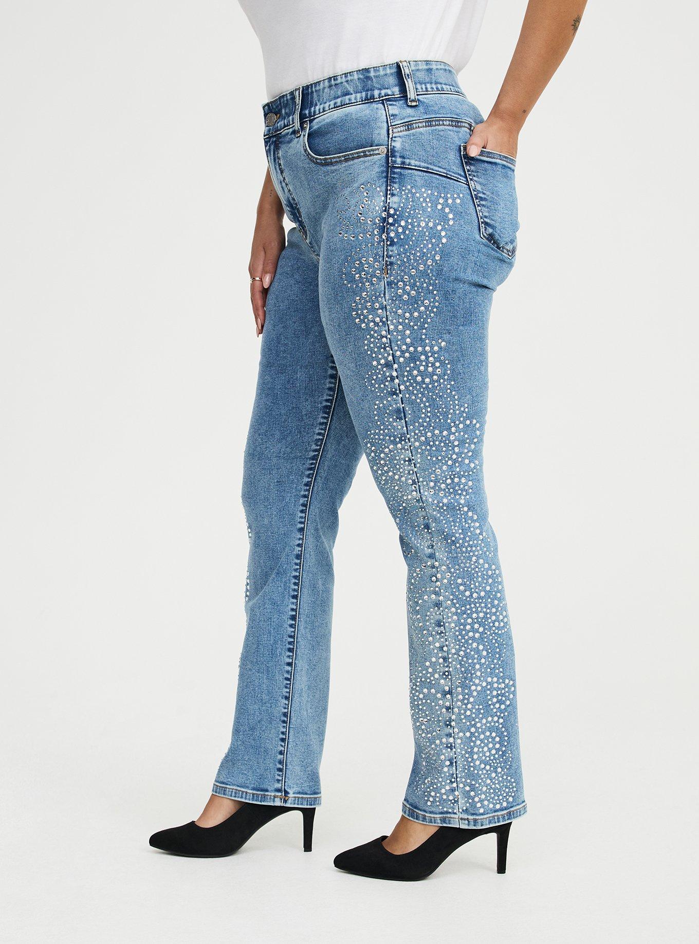 Bombshell High-Rise Rhinestones Straight Jean, STAR SPANGLED, alternate