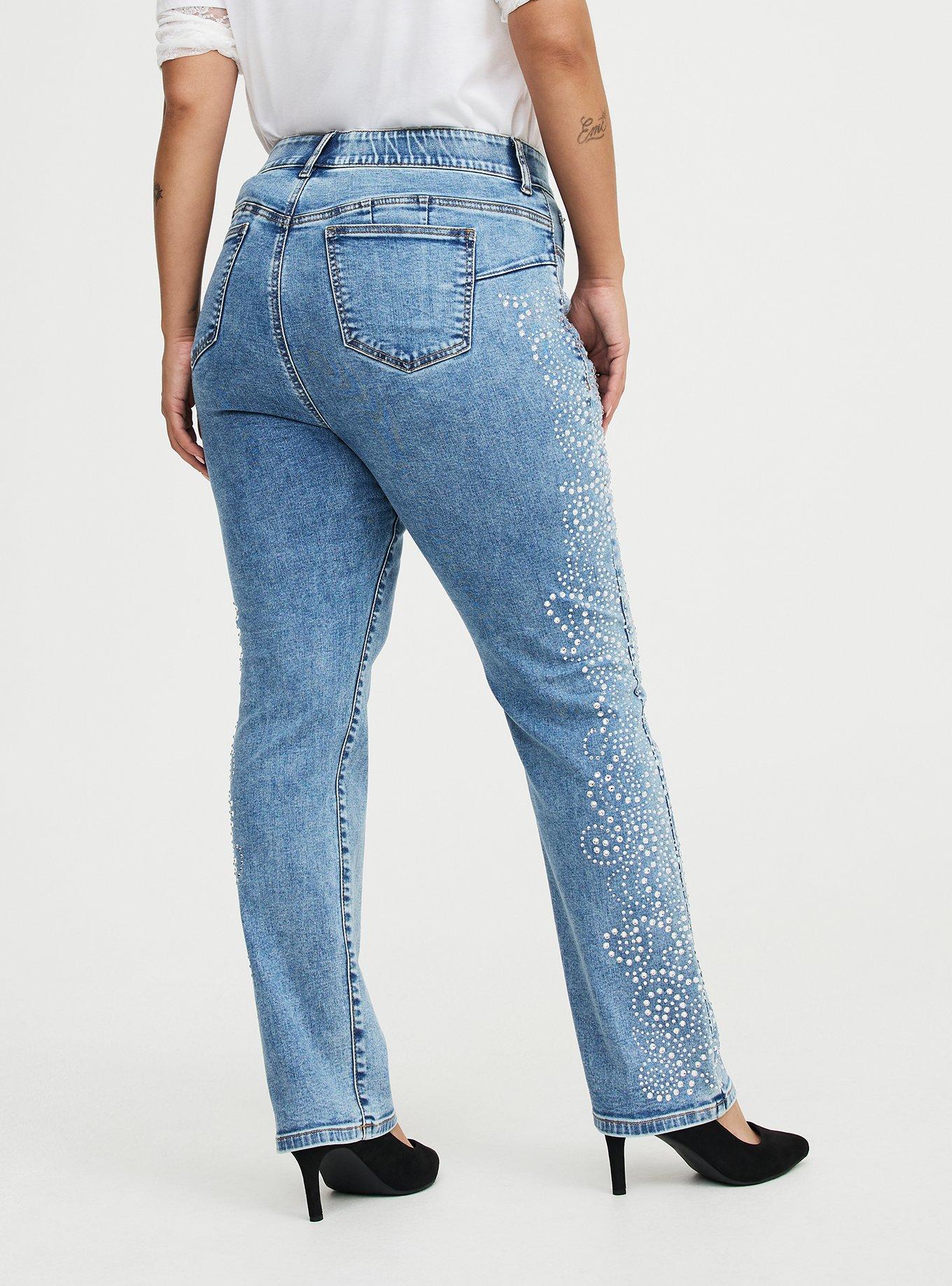 Bombshell High-Rise Rhinestones Straight Jean, STAR SPANGLED, alternate