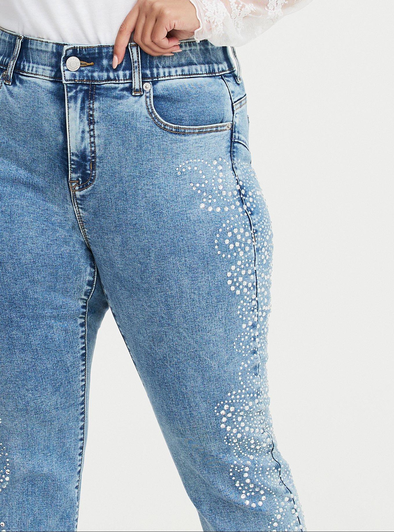 Bombshell High-Rise Rhinestones Straight Jean, STAR SPANGLED, alternate