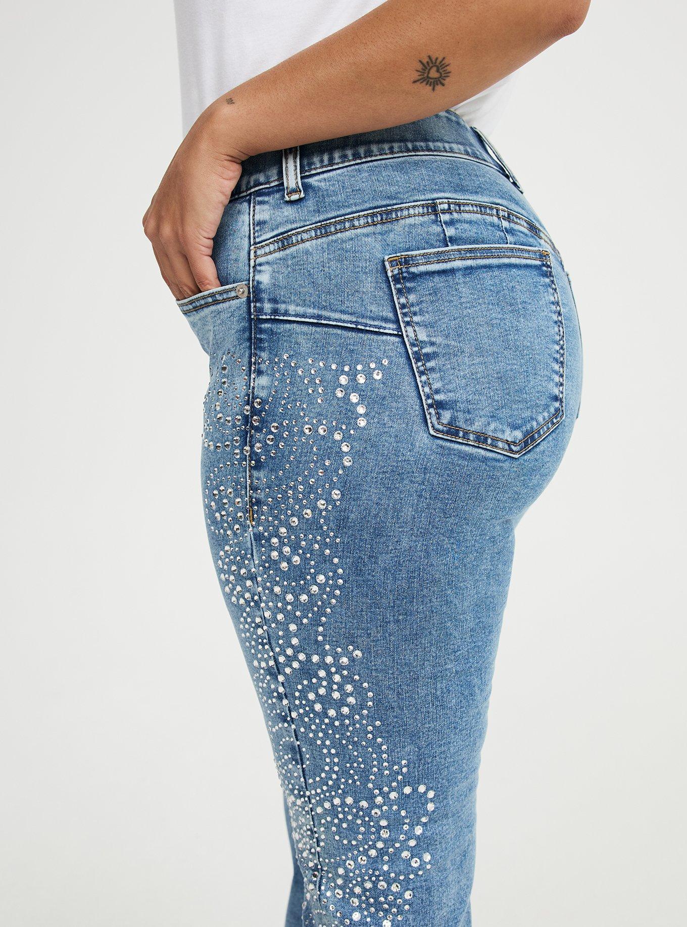 Bombshell High-Rise Rhinestones Straight Jean, STAR SPANGLED, alternate