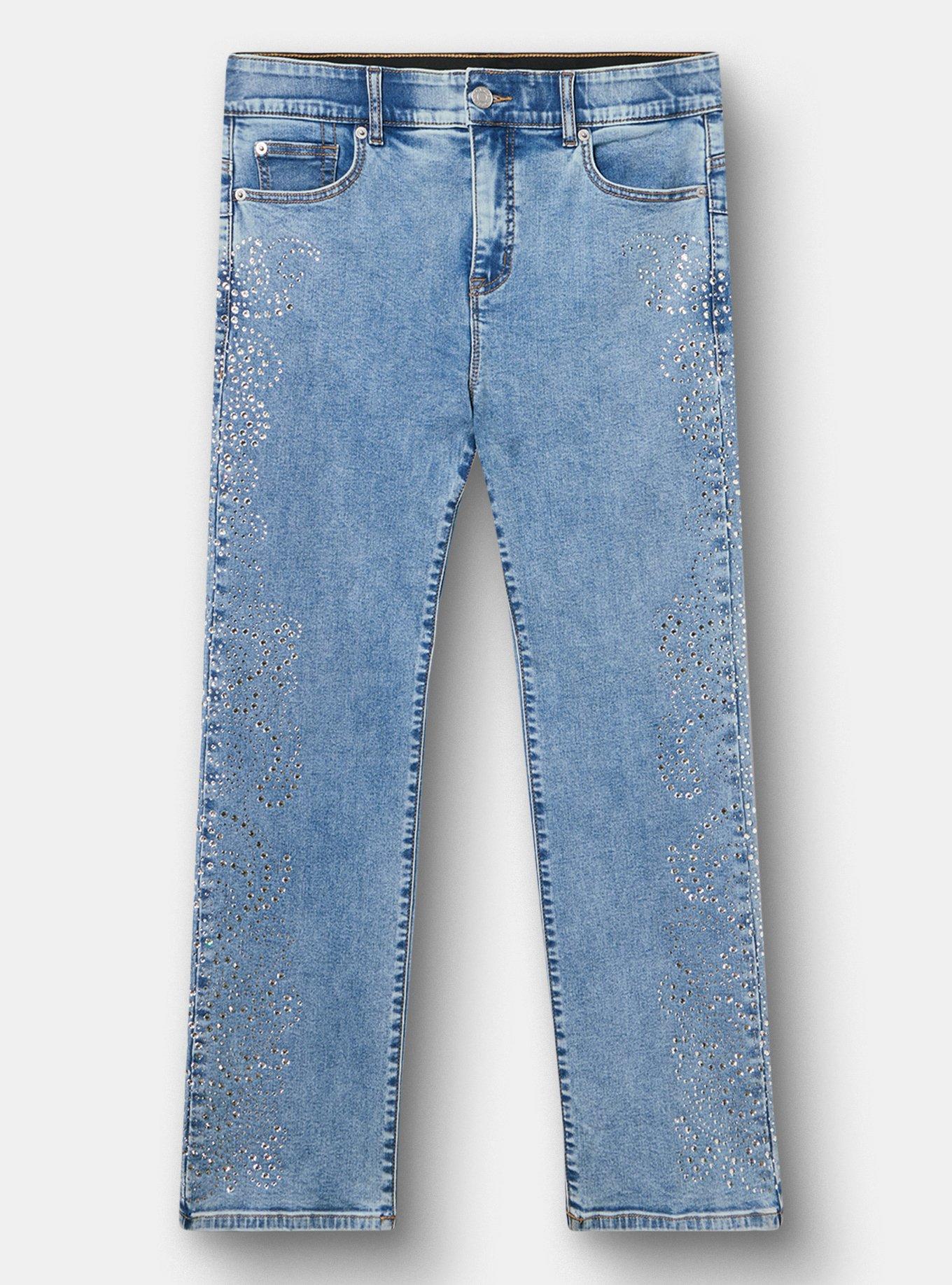 Bombshell High-Rise Rhinestones Straight Jean, STAR SPANGLED, hi-res