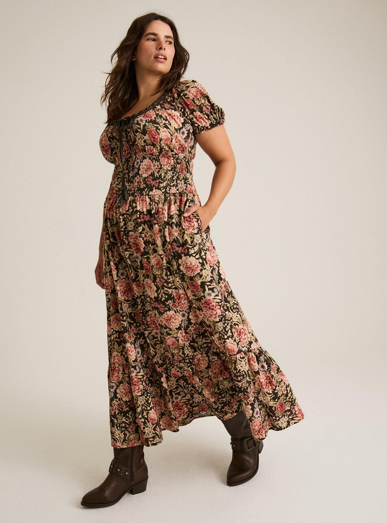 Festi Puff Sleeve Maxi Dress