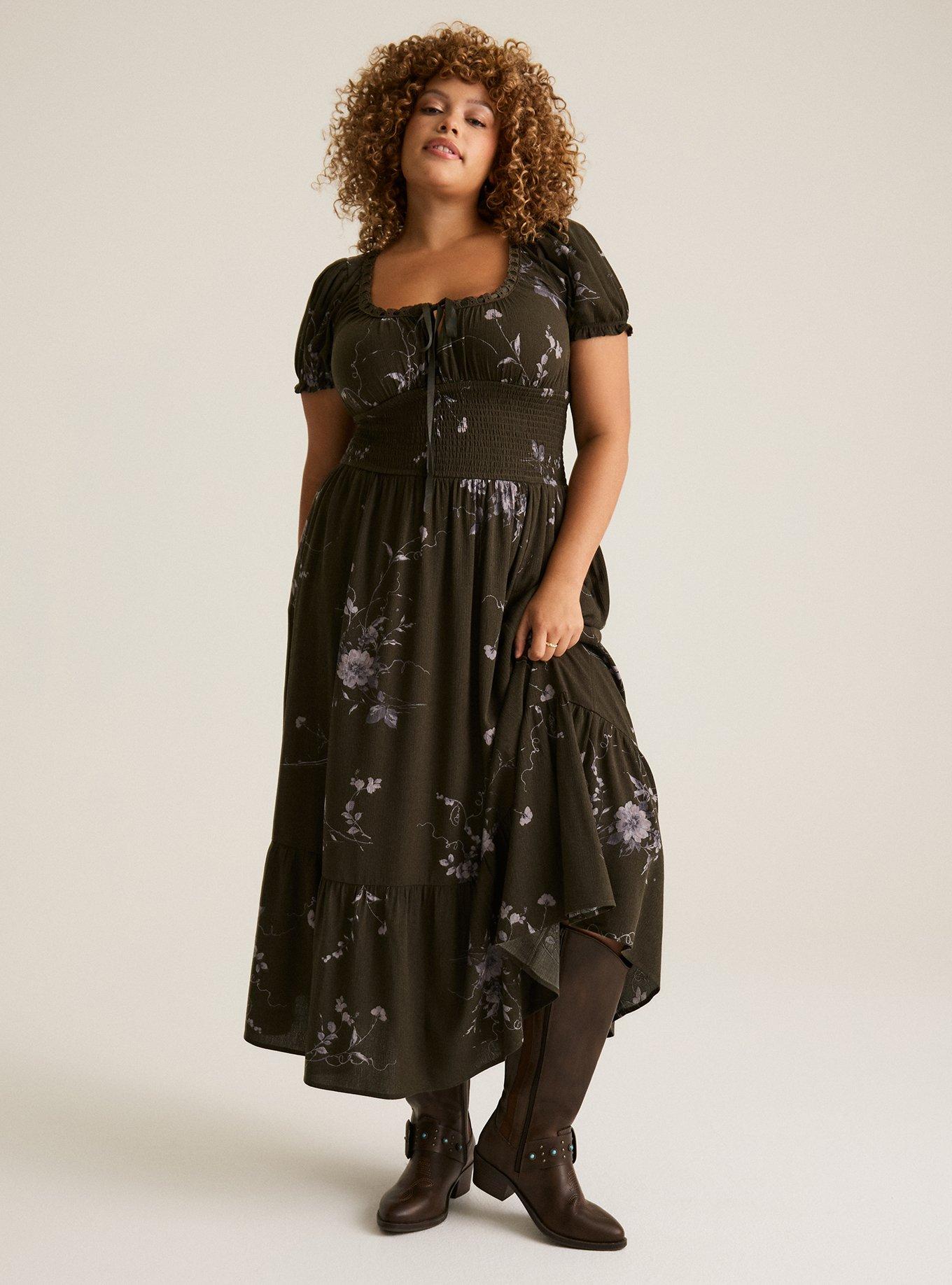 Festi Puff Sleeve Maxi Dress