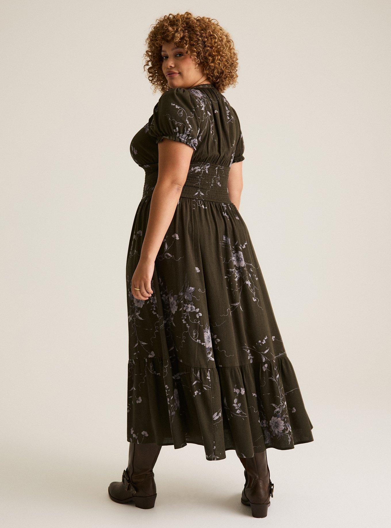 Festi Puff Sleeve Maxi Dress