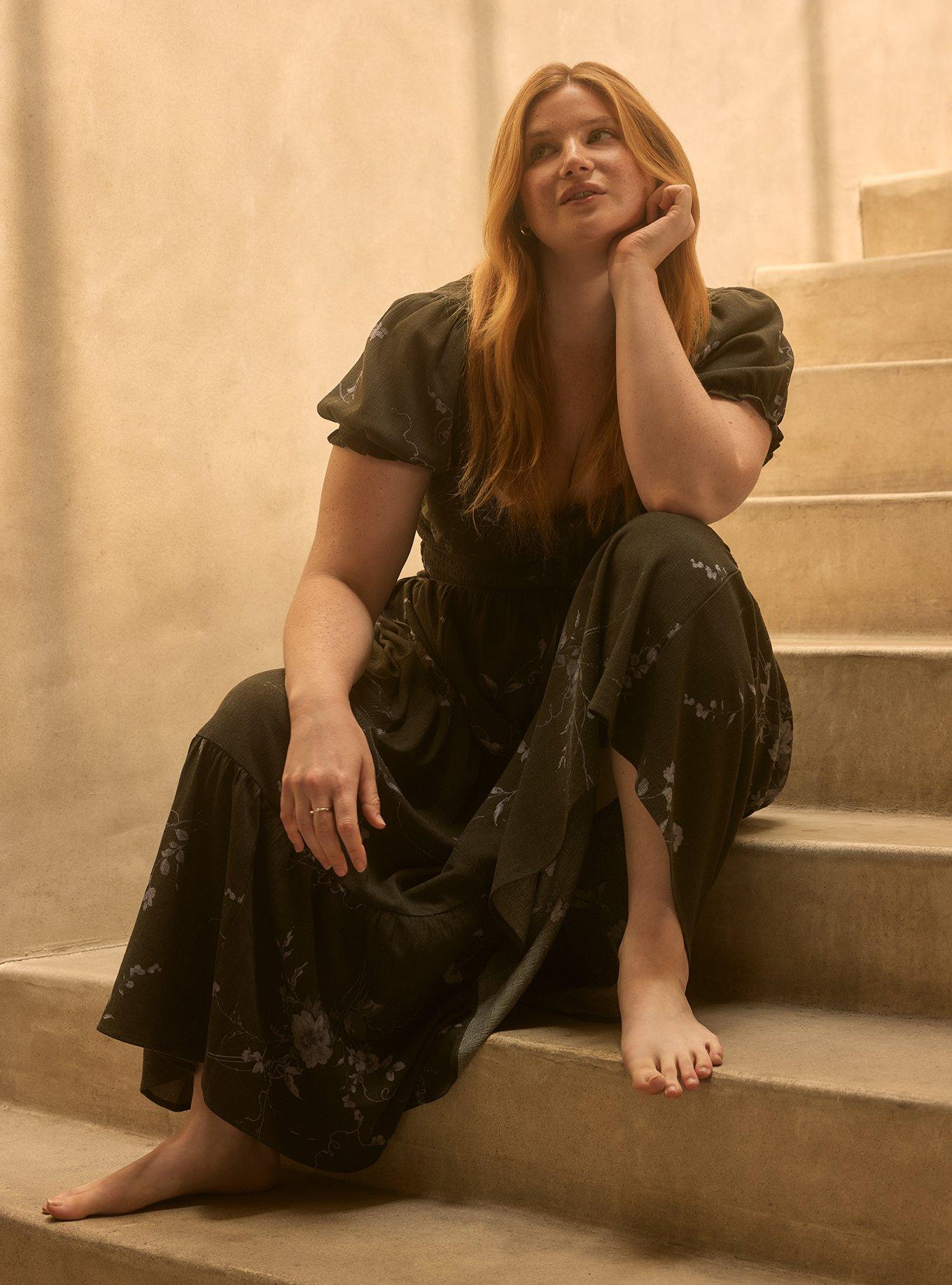 Festi Puff Sleeve Maxi Dress