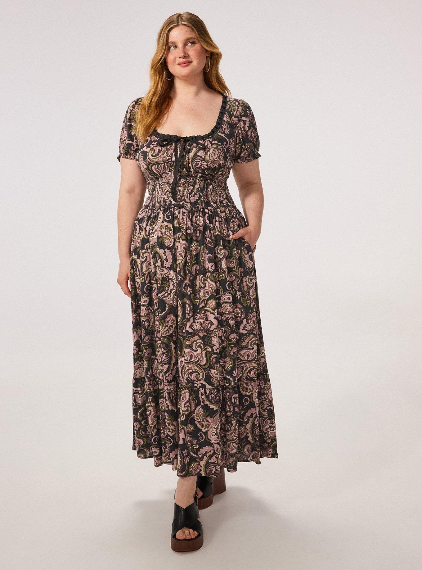 Plus Size - Festi Puff Sleeve Maxi Dress - Torrid