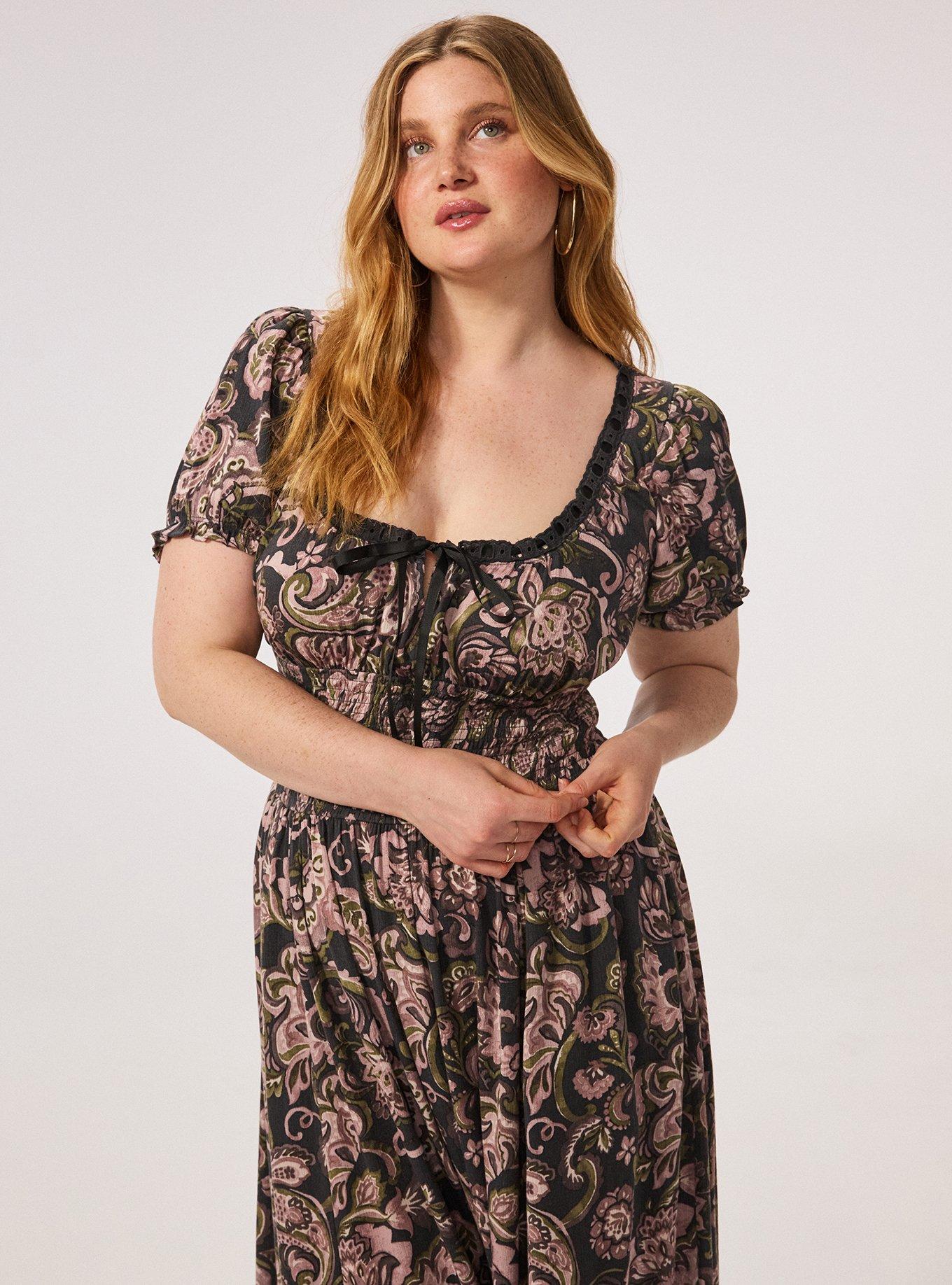 Festi Puff Sleeve Maxi Dress, PSYCHEDELIC PAISLEY BLACK, alternate