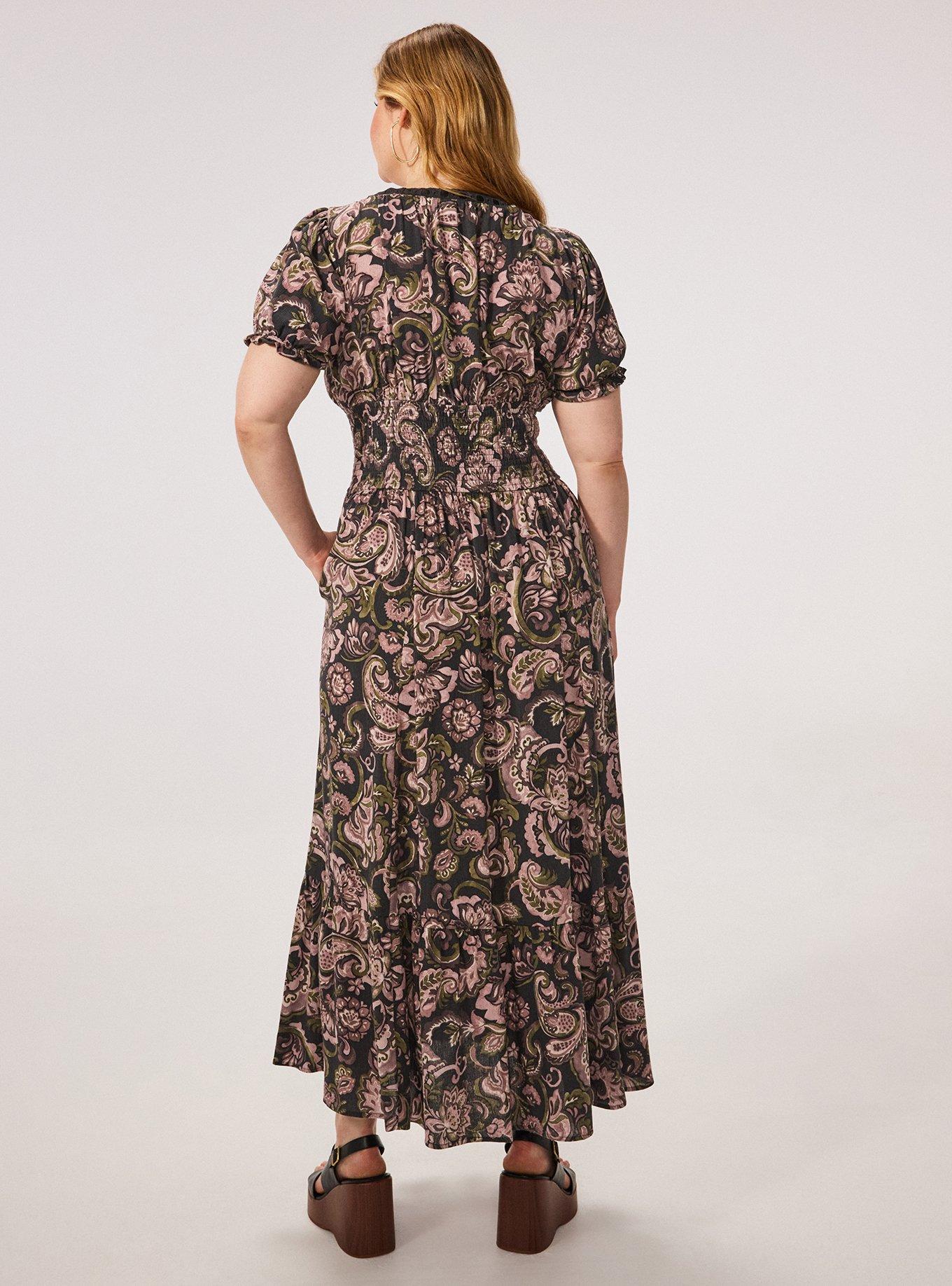 Festi Puff Sleeve Maxi Dress, PSYCHEDELIC PAISLEY BLACK, alternate
