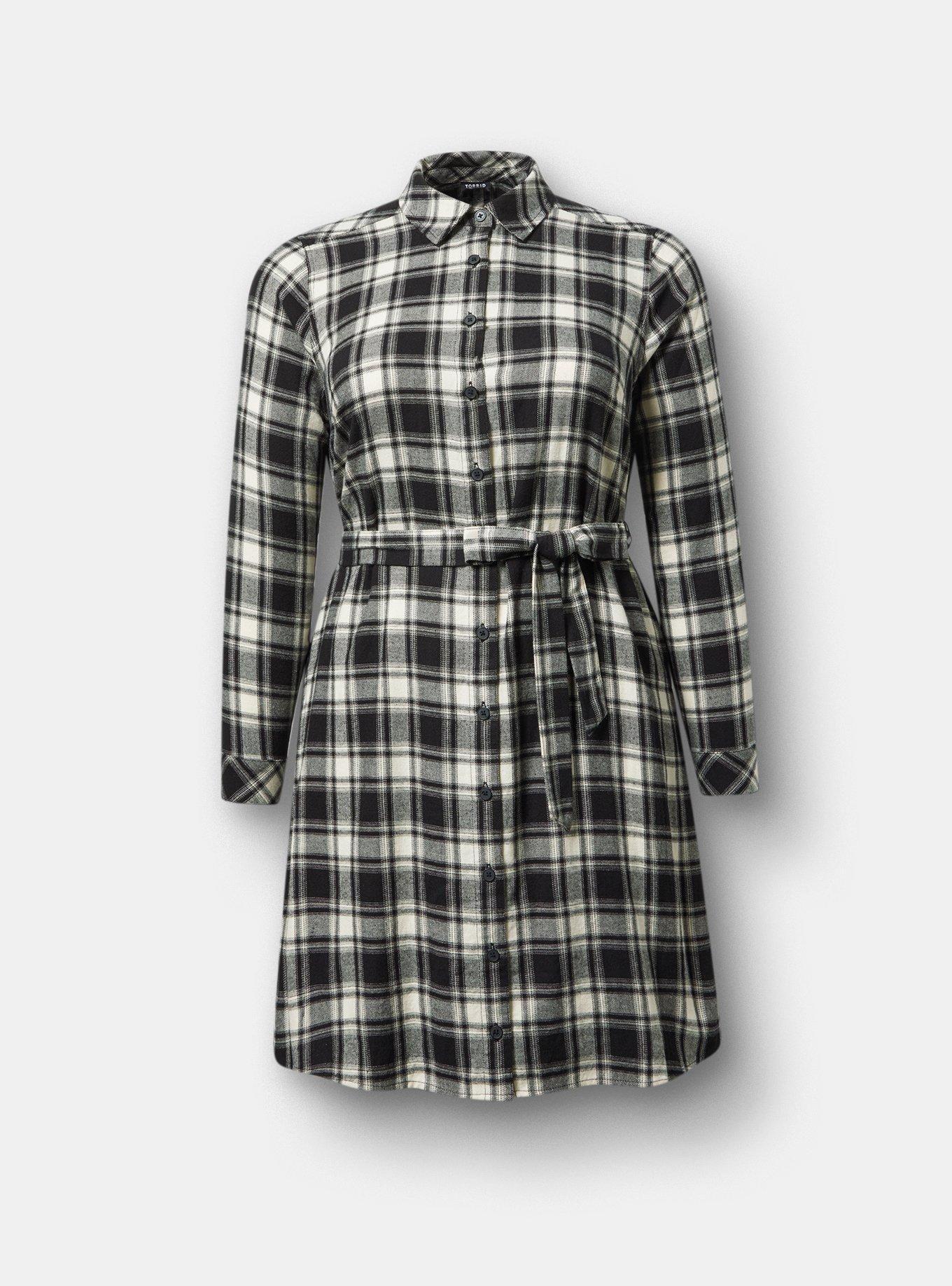ladies flannel dresses Cranberry Spice Flannel Mini Dress In Red