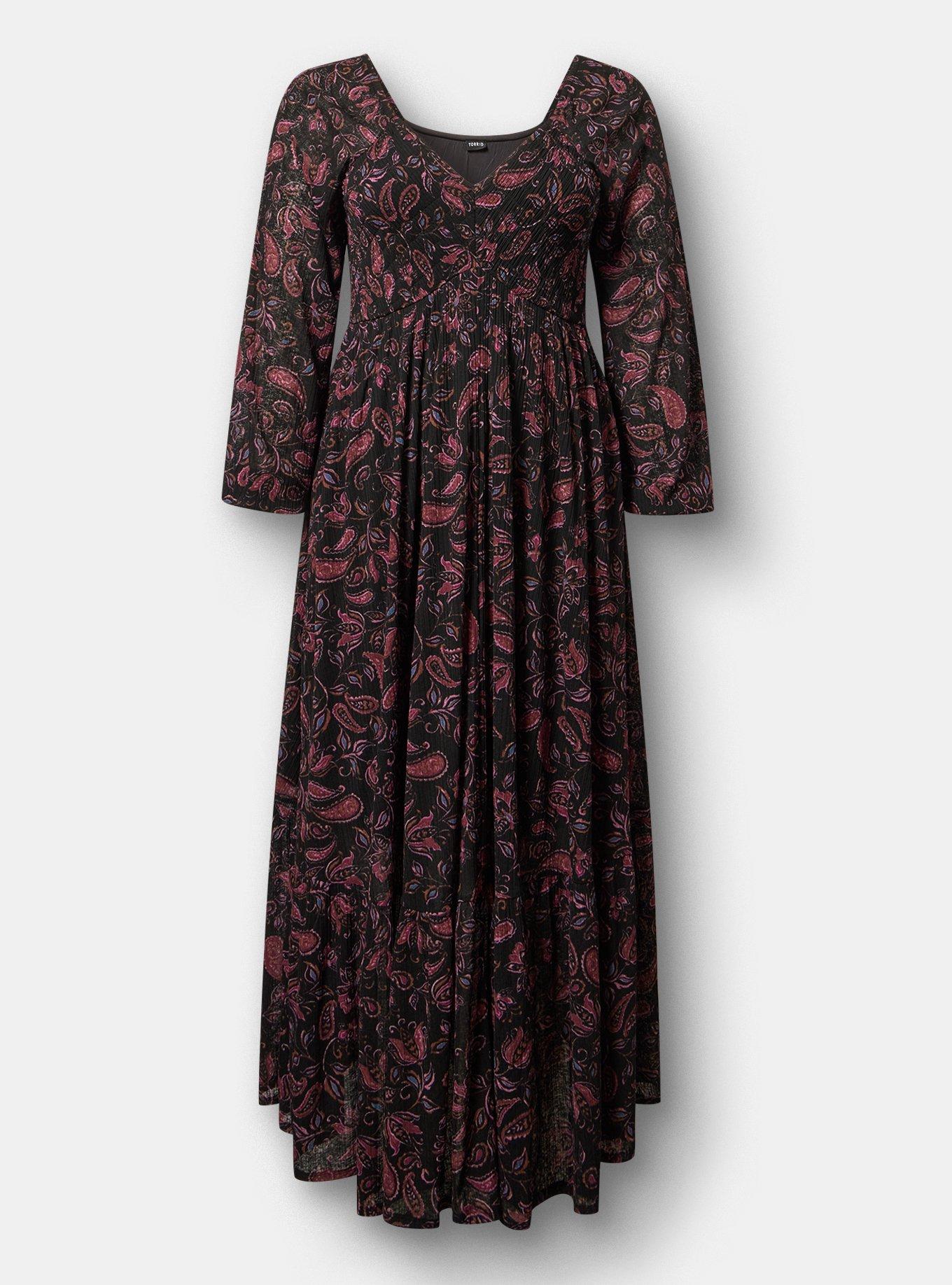 Smocked Bodice Maxi Dress, YAYA PAISLEY MULTI, flat
