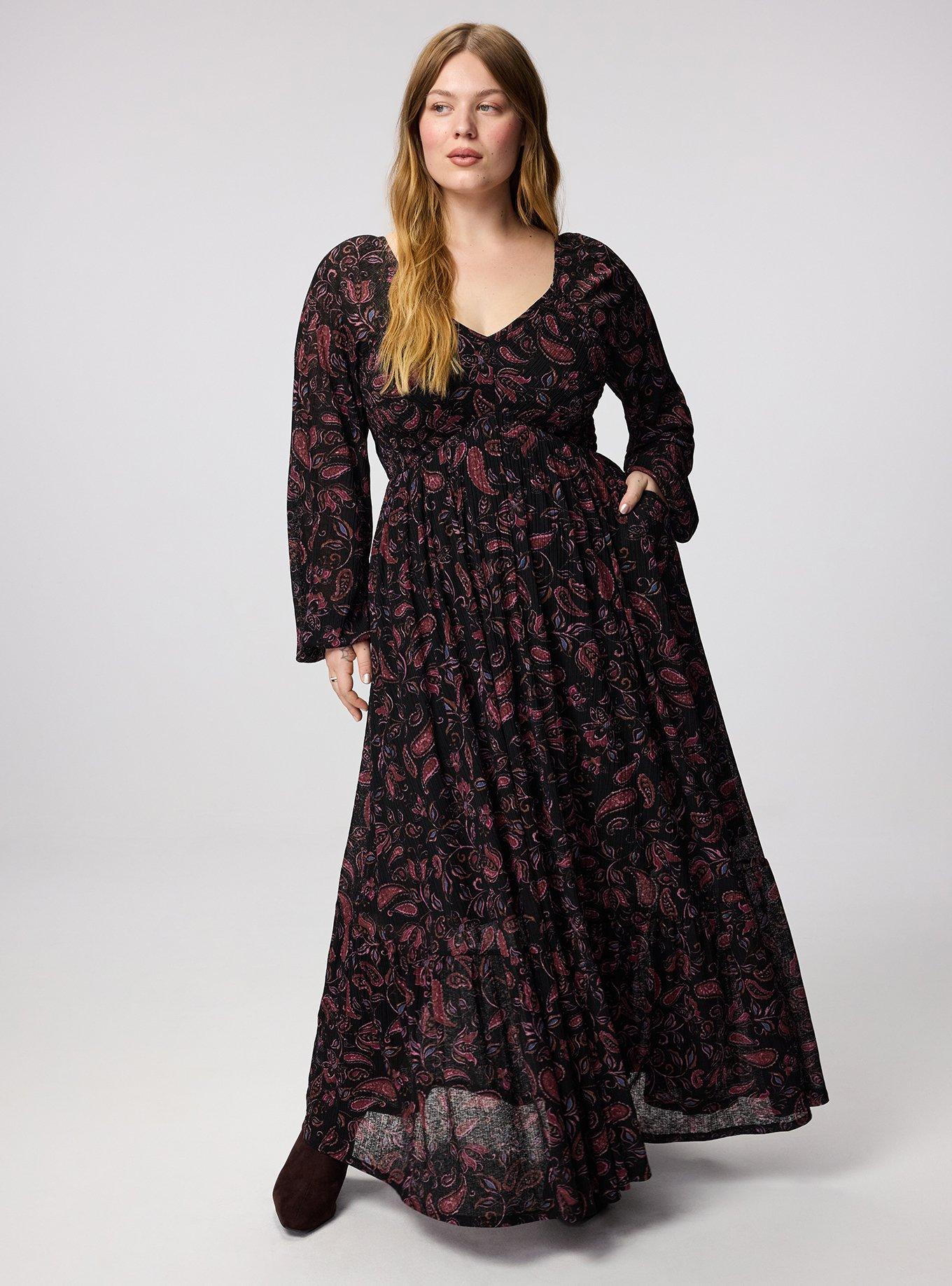 Smocked Bodice Maxi Dress, YAYA PAISLEY MULTI, hi-res