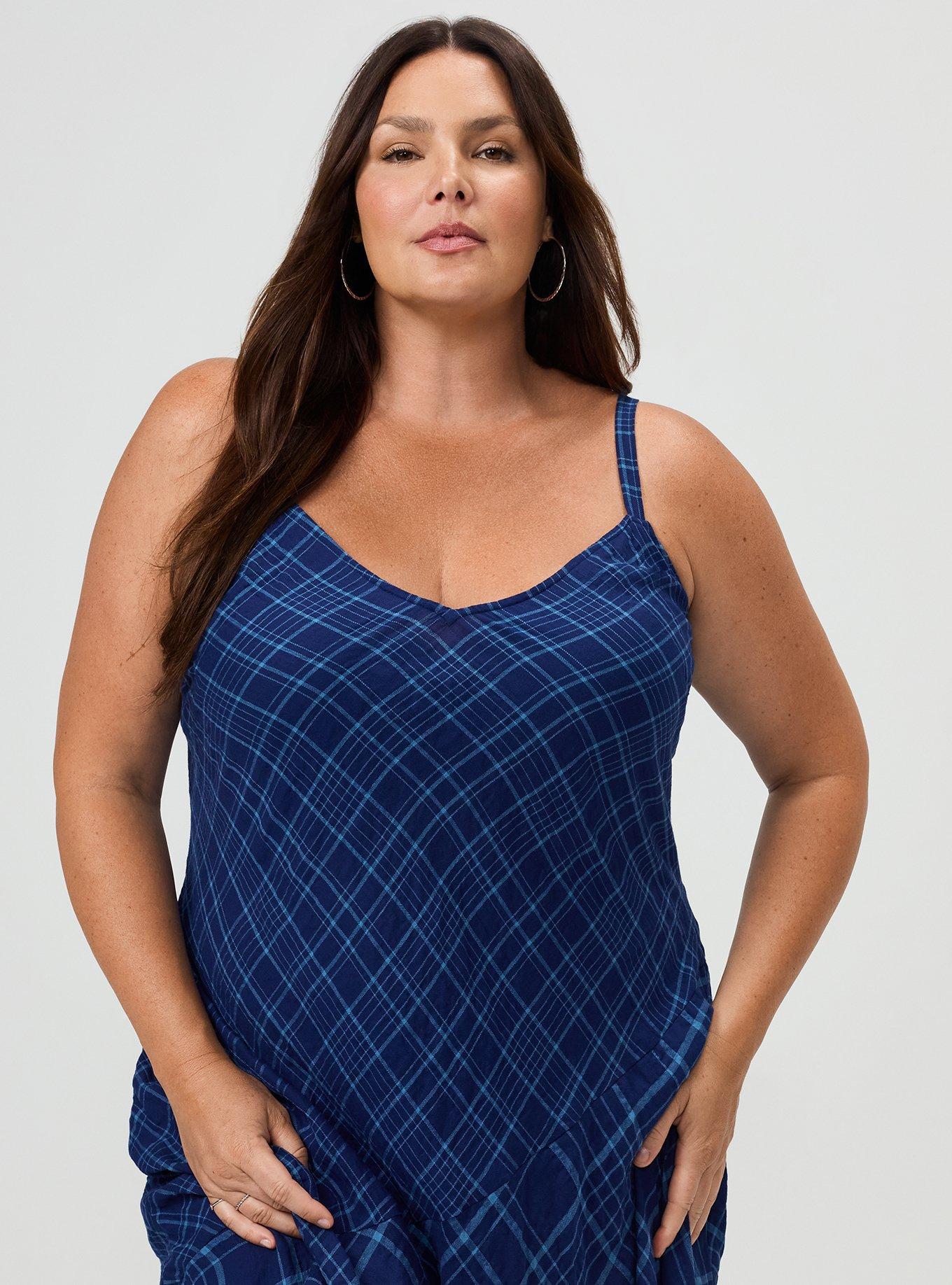 Plaid Maxi Dress, TOWN PLAID BLUE BIAS, alternate