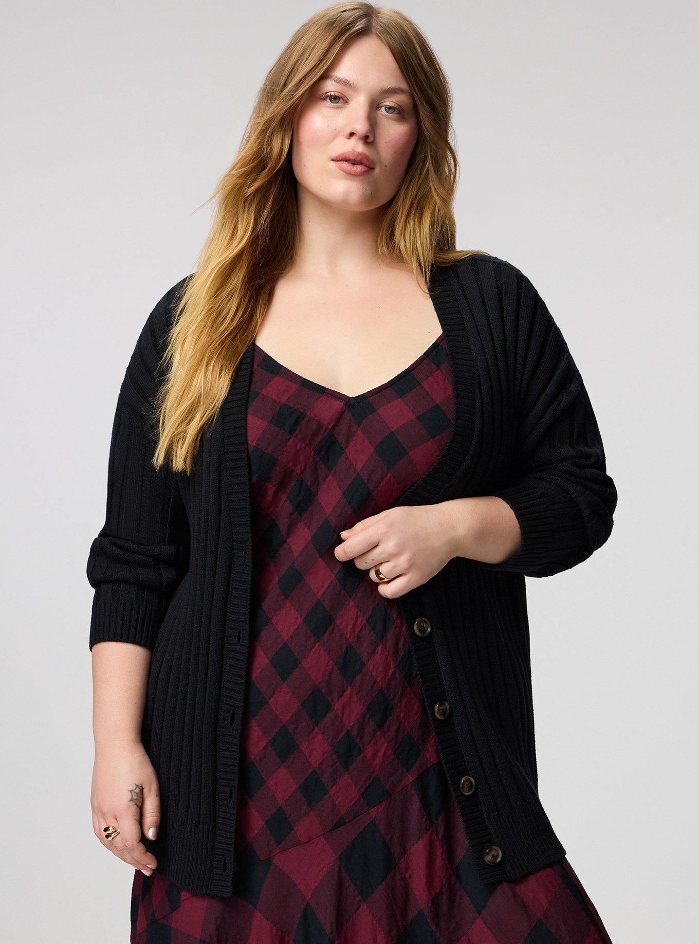 Plaid Maxi Dress, CANDANCE  BUFFALO CHECK BURGUNDY, alternate