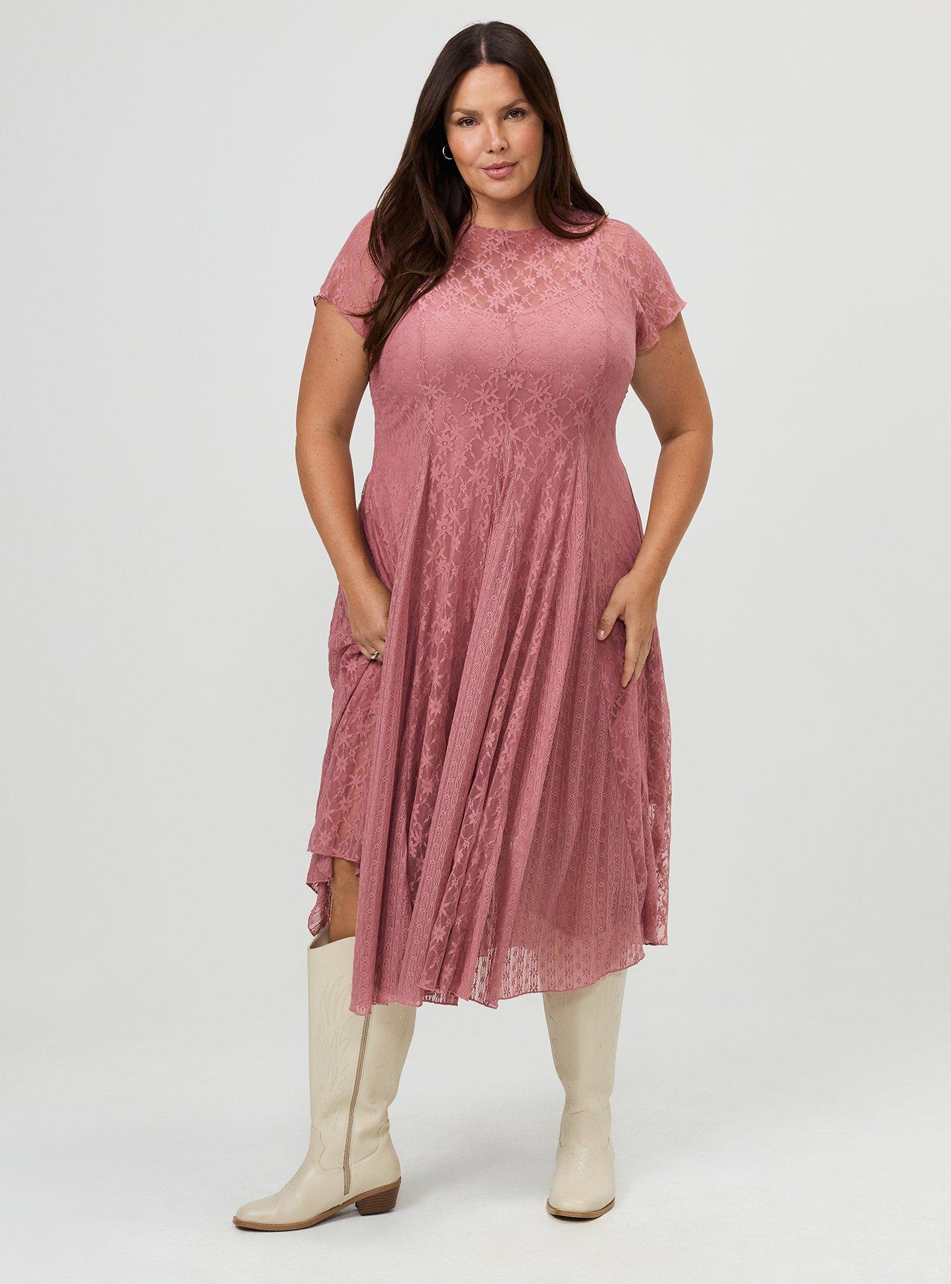 Mix Lace Maxi Dress, MESA ROSE, hi-res