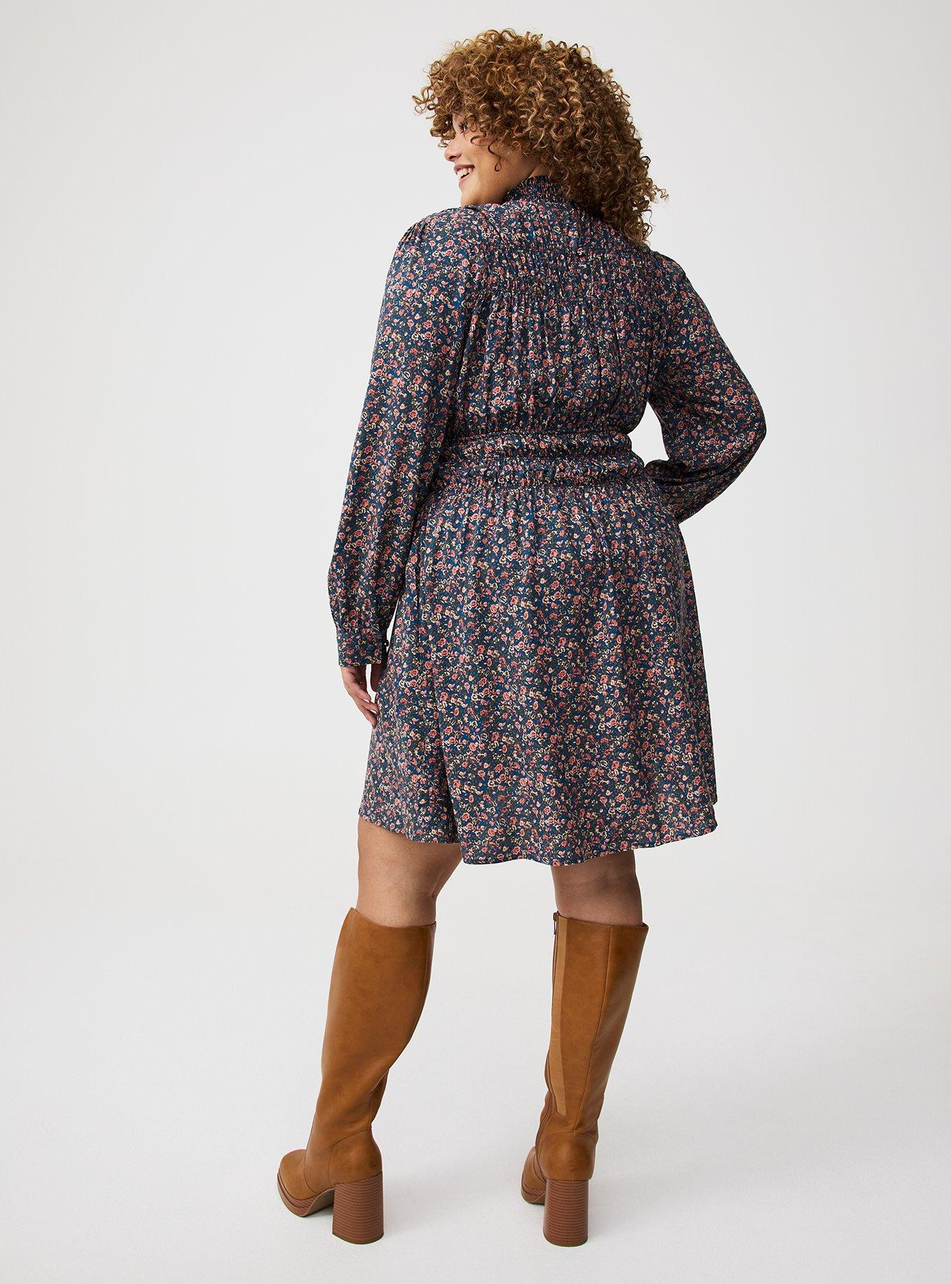 Smocked Ruched Mini Dress