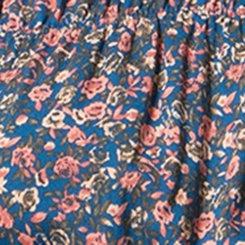 Smocked Ruched Mini Dress, CLASSIC LIBERTY FLORAL SAILOR BLUE, swatch