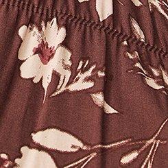 Smocked Ruched Mini Dress, MAE FLORAL DEEP MAHOGANY, swatch