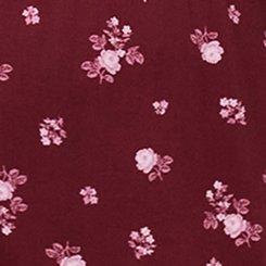Smocked Ruched Mini Dress, MEG DITSY FLORAL BURGUNDY, swatch