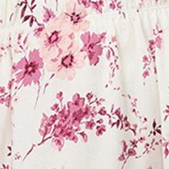 Smocked Ruched Mini Dress, GRACEY FLORAL IVORY, swatch