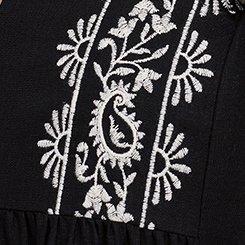 Belle Isle Embroidered Trapeze Dress, DEEP BLACK, swatch