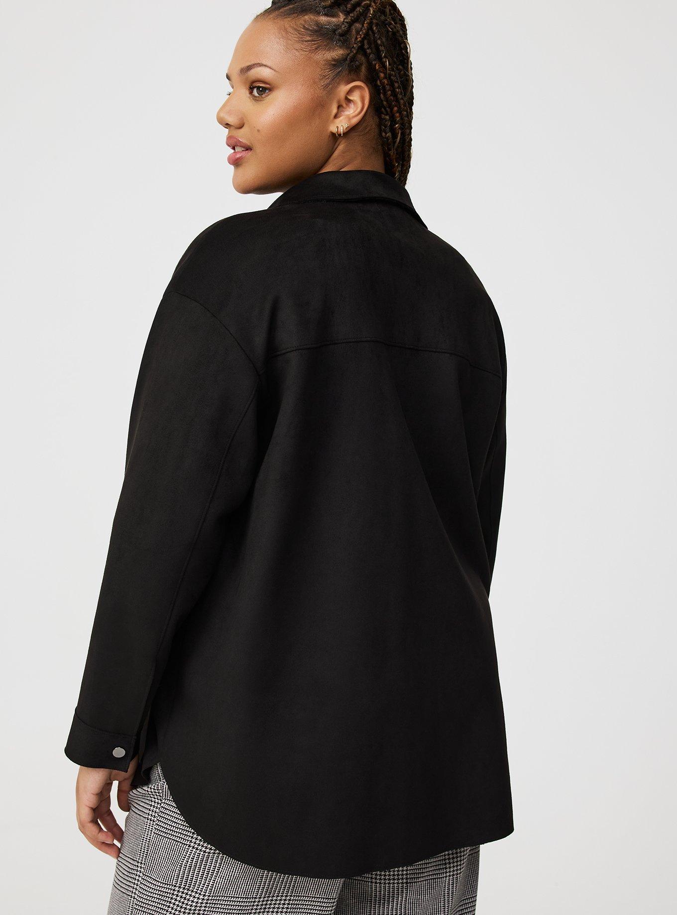 Faux Suede Shacket, DEEP BLACK, alternate