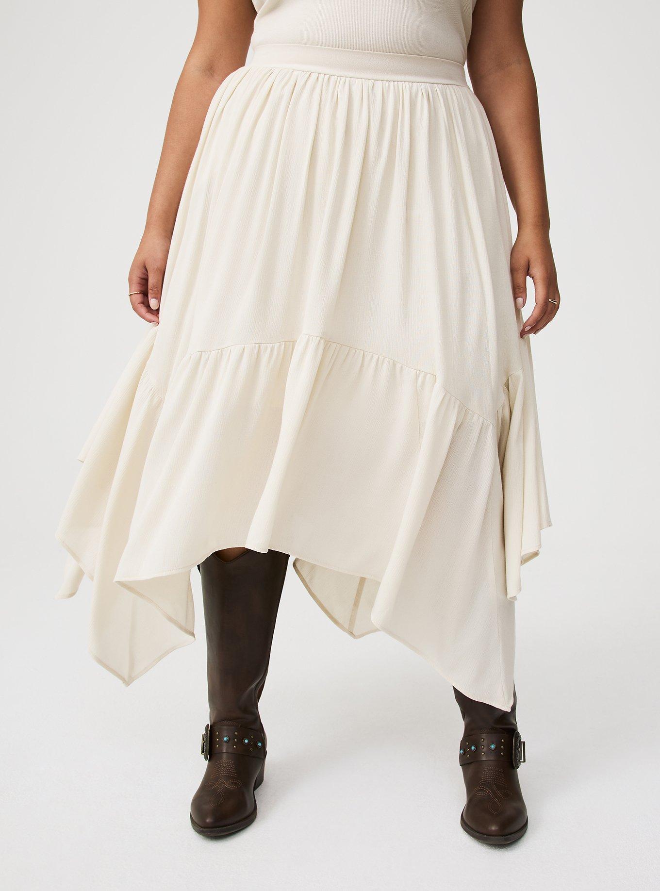 Tiered Hanky Hem Maxi Skirt