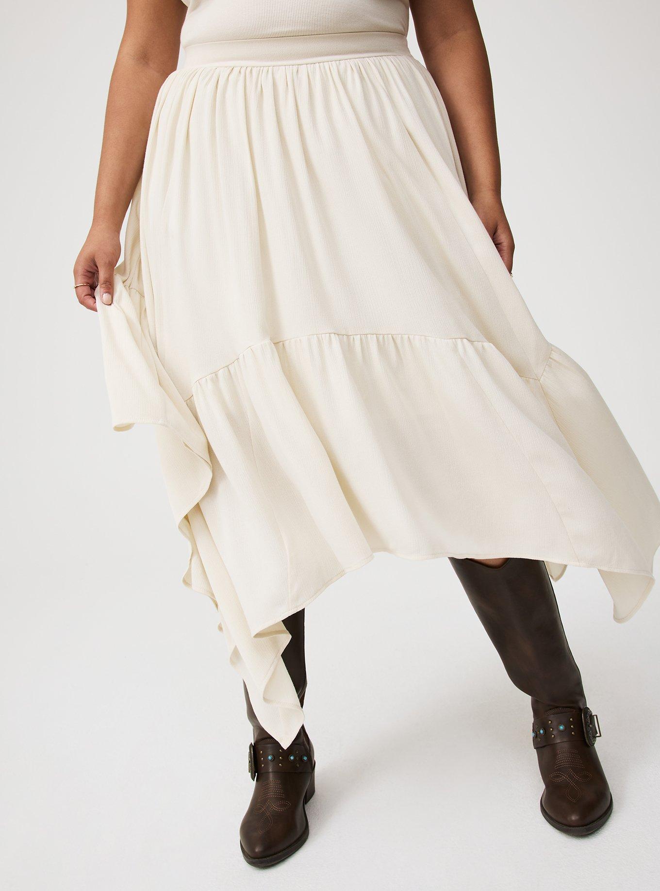 Tiered Hanky Hem Maxi Skirt
