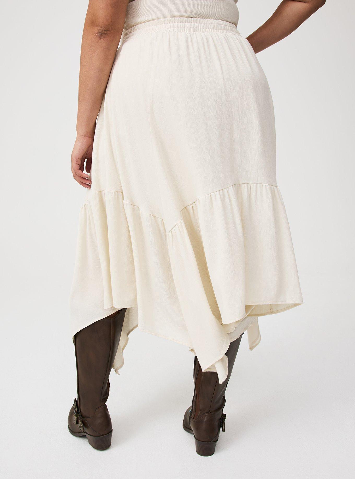 Tiered Hanky Hem Maxi Skirt