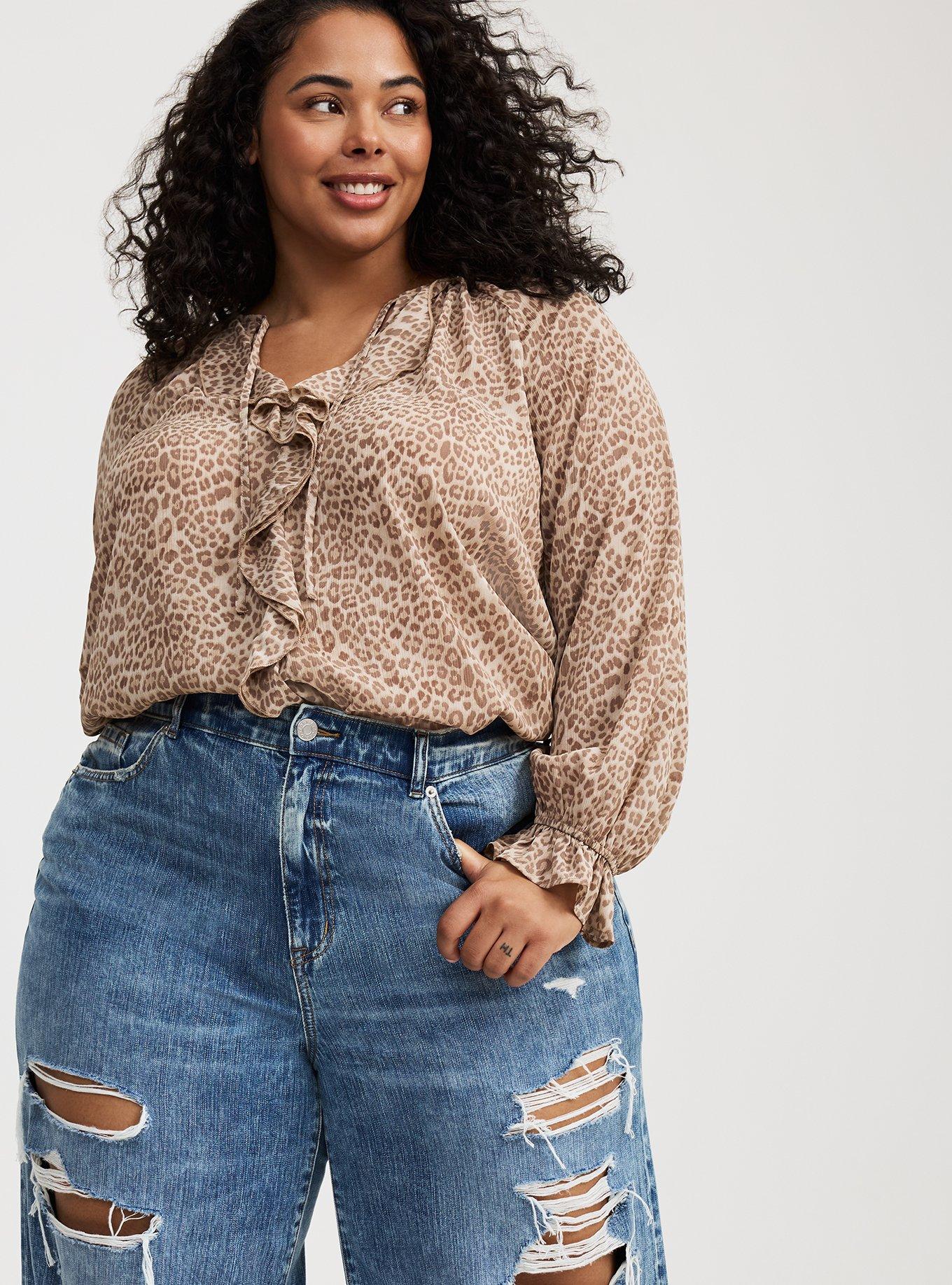Ruffle Tie-Front Blouse