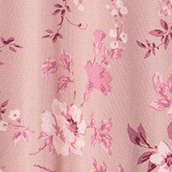 Flutter Sleeve Fit & Flare Mesh Top, GRACEY FLORAL PEACH, swatch