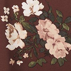 Plus Size Harper Crepe de Chine Blouson Blouse, HEATHER FLORAL DEEP MAHOGANY, swatch