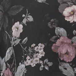 Plus Size Georgette Button-Down Blouse, MOOD FLORAL DEEP BLACK, swatch