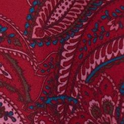 Plus Size Georgette Button-Up Blouse, FRENCH PAISLEY BURGUNDY, swatch