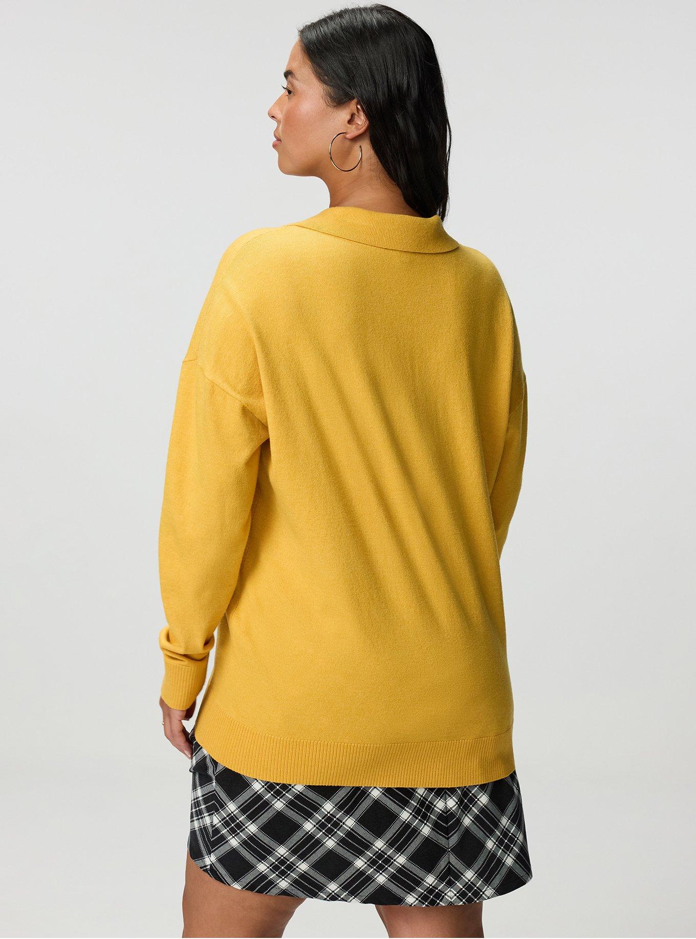 Luxe Cozy Collared Pullover Sweater, HONEY GOLD, alternate