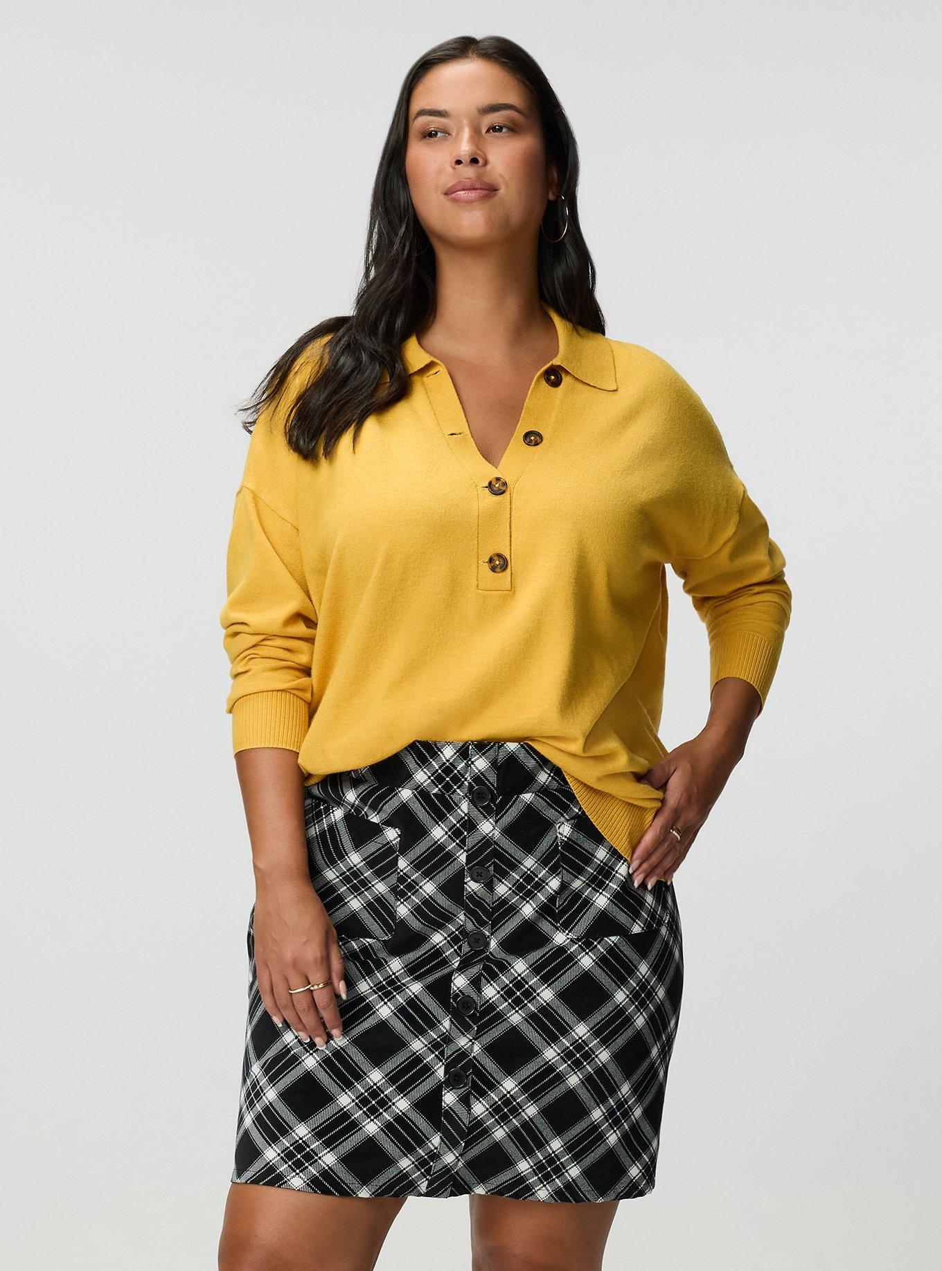 Luxe Cozy Collared Pullover Sweater, HONEY GOLD, alternate