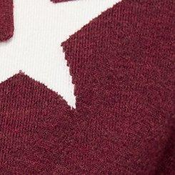 Luxe Cozy Collared Pullover Sweater, STAR STUDDED MAROON BANNER, swatch