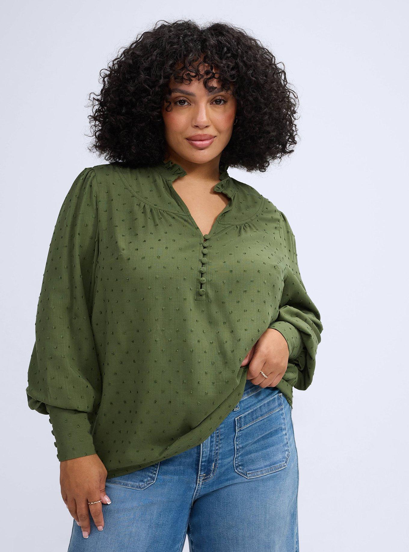 Plus Size - Belle Isle Ruffle Collar Popover Top - Torrid
