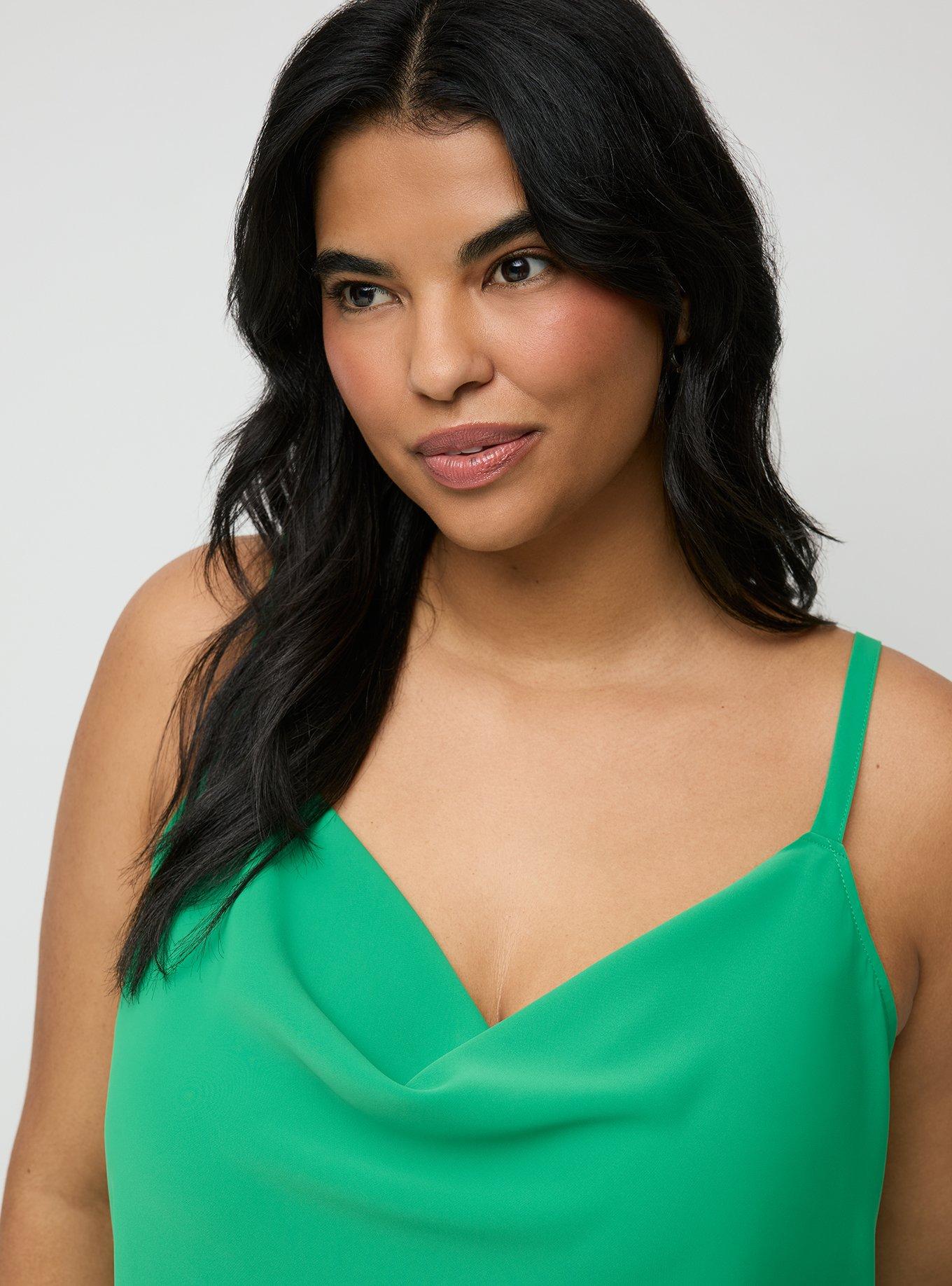 Crepe De Chine Cowl Neck Cami, JELLY BEAN, alternate