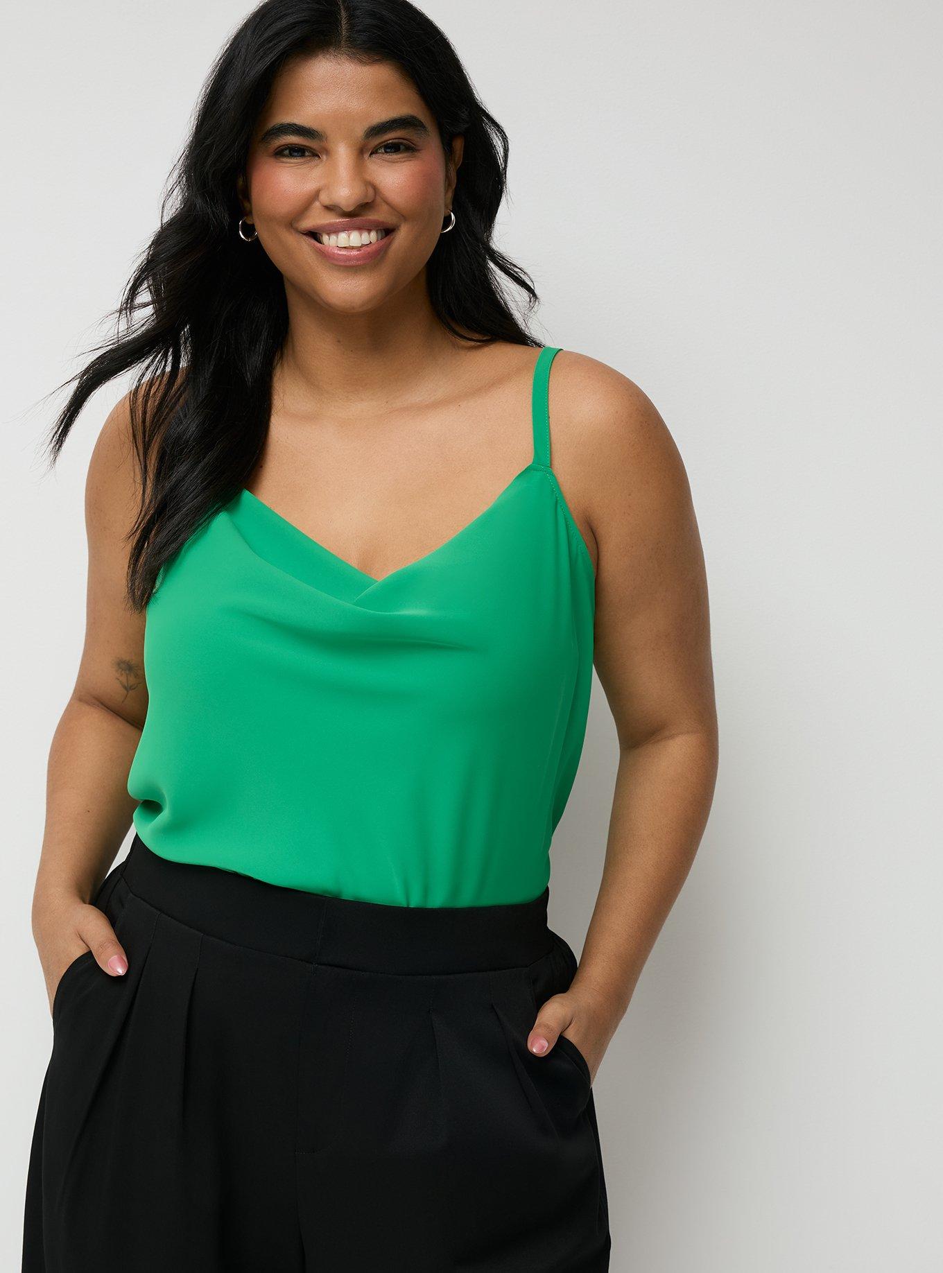 Crepe De Chine Cowl Neck Cami, JELLY BEAN, alternate