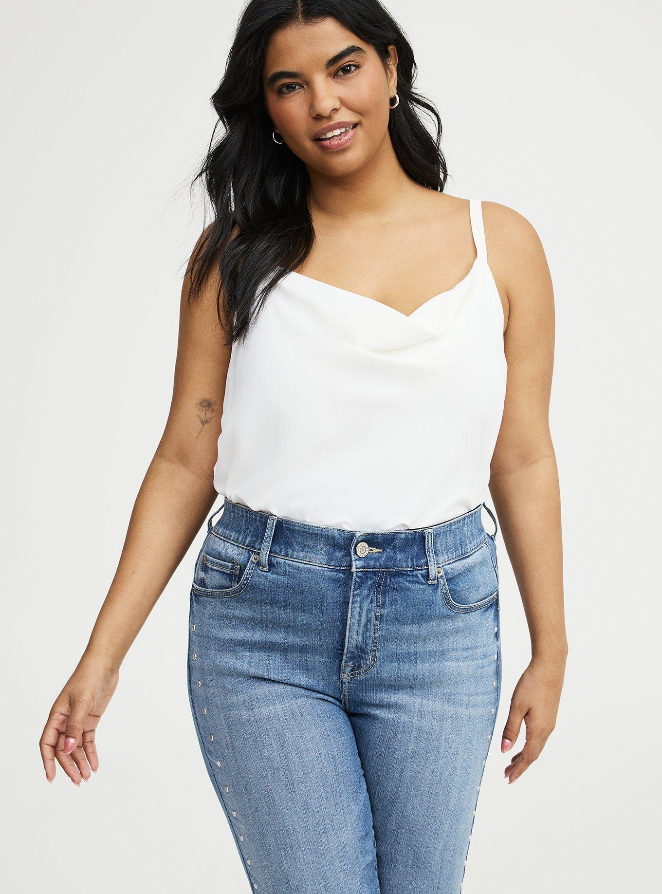 Crepe De Chine Cowl Neck Cami, CLOUD DANCER, alternate