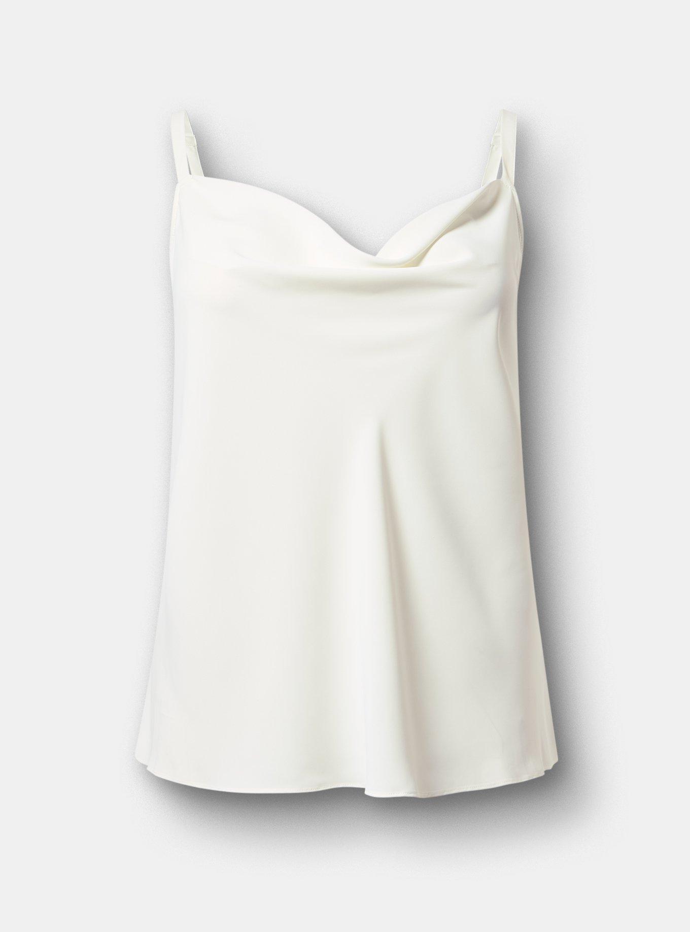 Crepe De Chine Cowl Neck Cami, CLOUD DANCER, hi-res