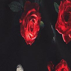 Crepe de Chine Cowl Neck Cami, VALENTINE FLORAL DEEP BLACK, swatch