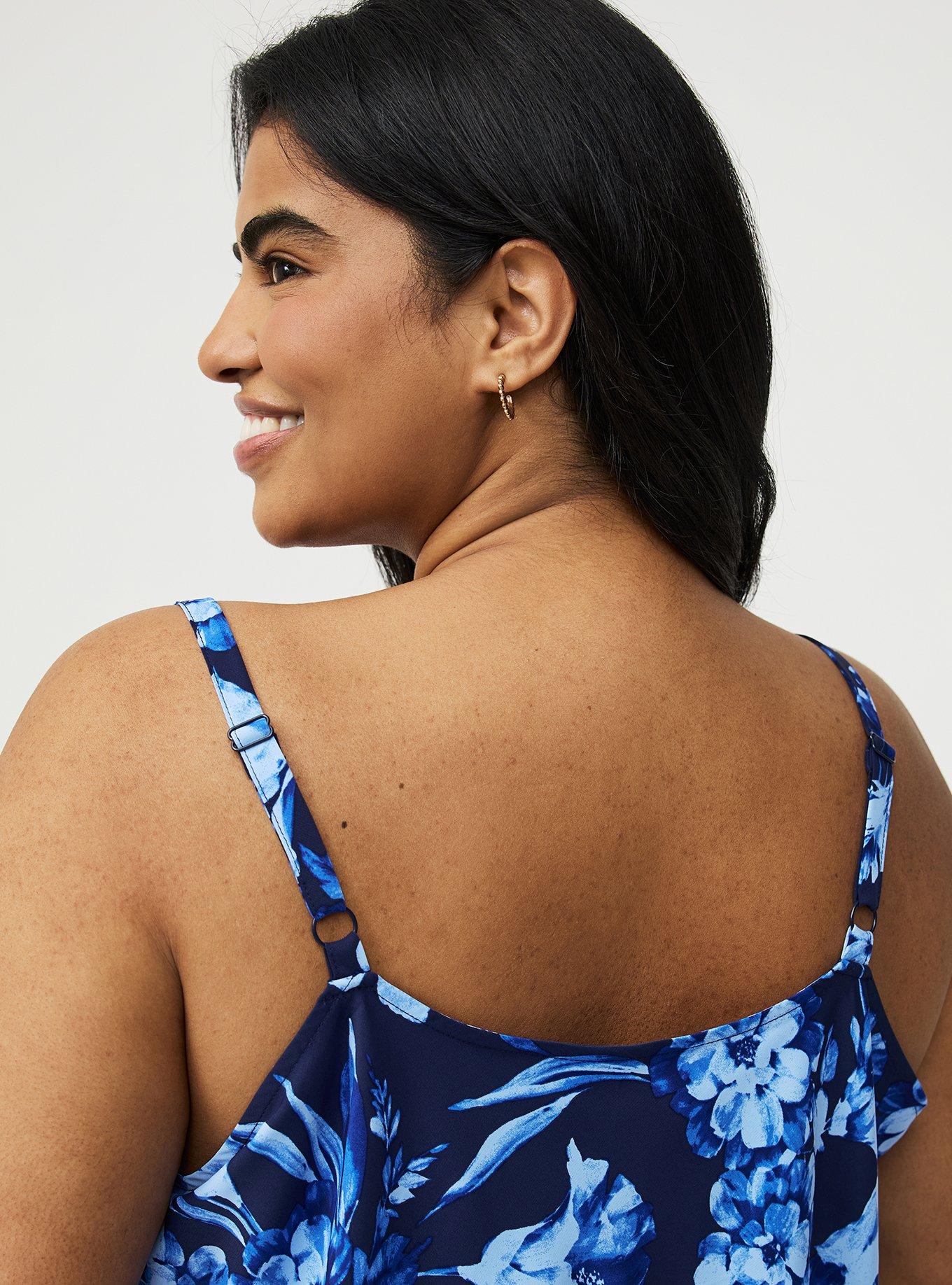 Crepe De Chine Cowl Neck Cami, DUTCH FLORAL NAVY, alternate