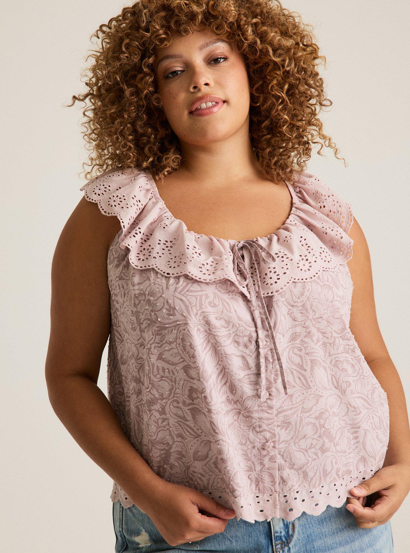 Festi Embroidered Ruffle Top