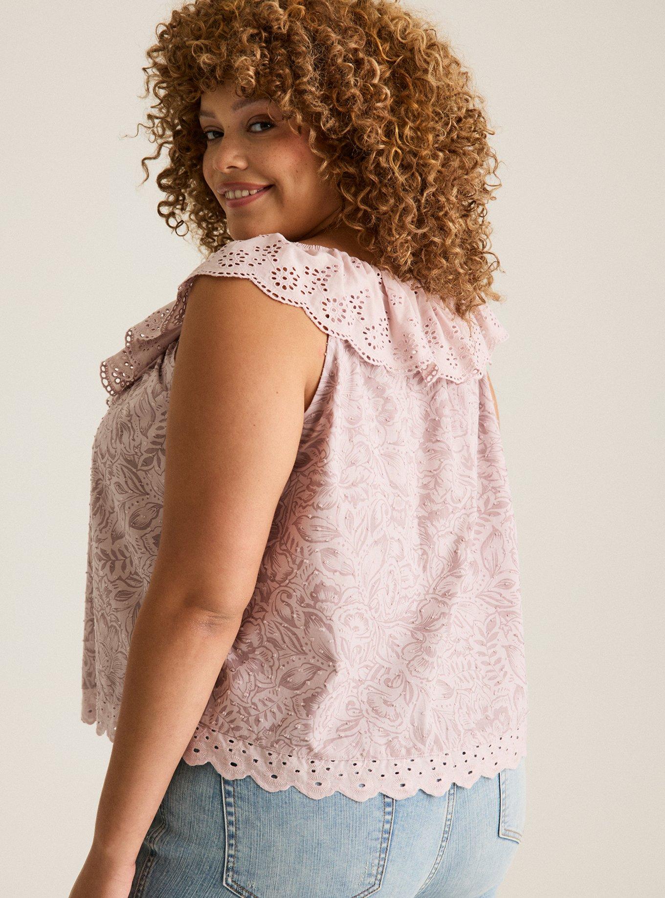 Festi Embroidered Ruffle Top